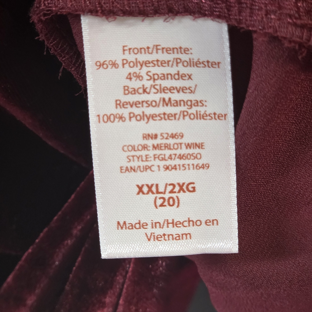 Fred David Velvet Wine Blouse - Picture 3 of 6